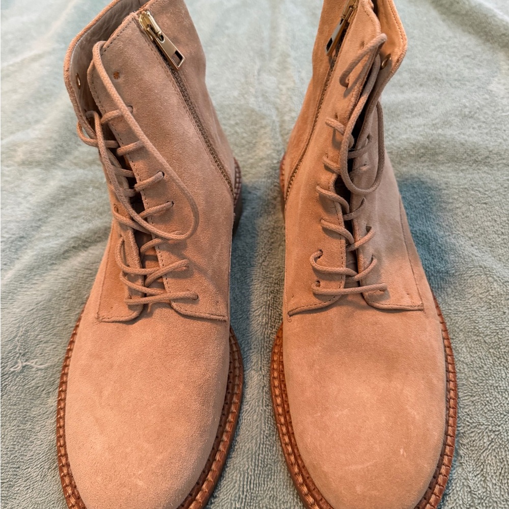 Vince Cabria Suede Lace-Up/Zip Ankle Boots
